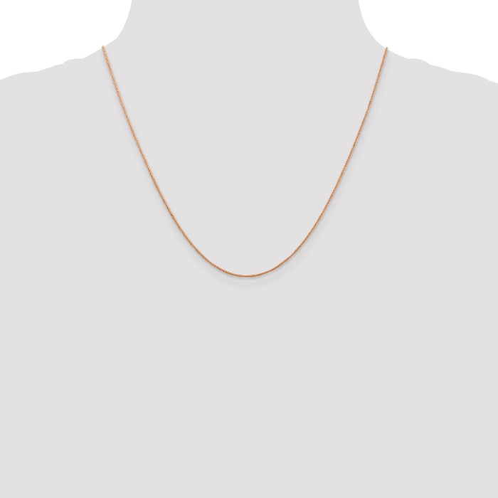 High-Quality 14K Rose Gold 20-Inch Ropa Chain, 0.7mm - Stylish Value!-4