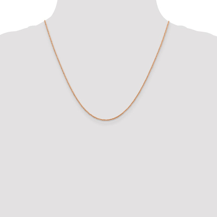 High-quality 14K Rose Gold 20-Inch Ropa Chain - Stylish 1.10mm Design!-4
