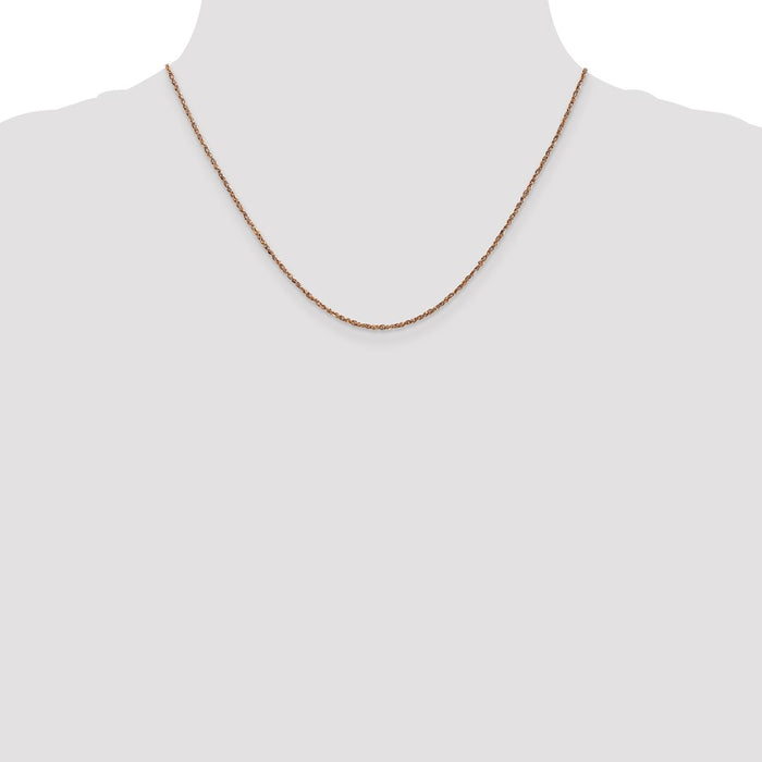 High-Quality 14K Rose Gold 18-Inch Ropa Chain 1.7mm - Stylish & Affordable!-4
