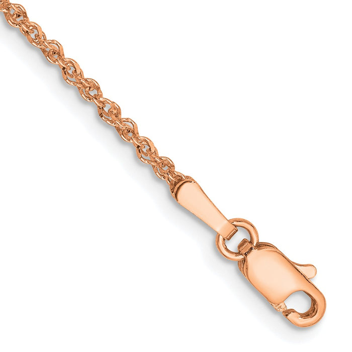 Exclusive 14K Rose Gold 10-Inch 1.7mm Ropa Anklet - Stylish & Affordable!-1