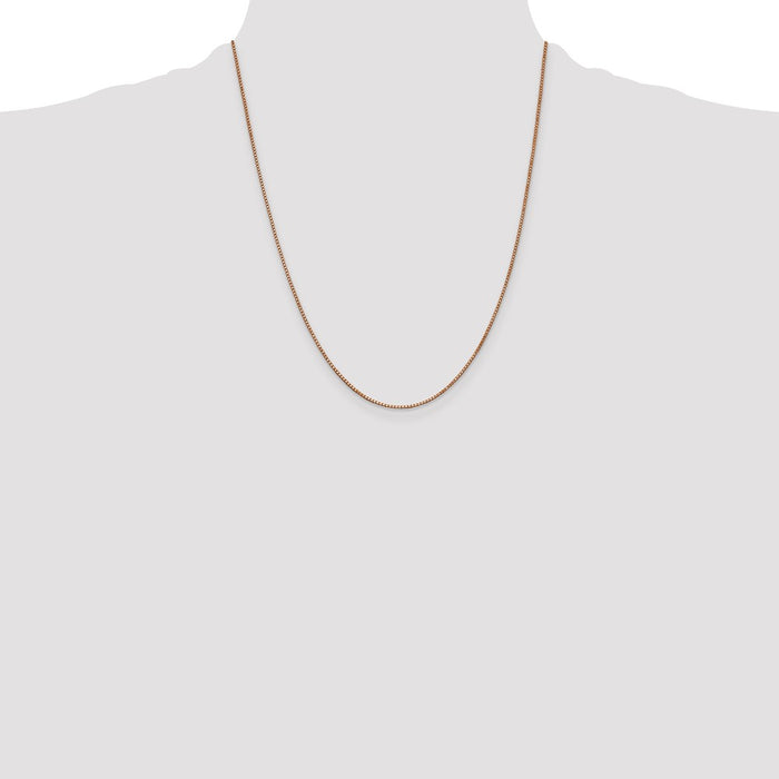 Shop Exclusive 14K Rose Gold 22-Inch Box Link Chain - Stylish 1mm Design-4