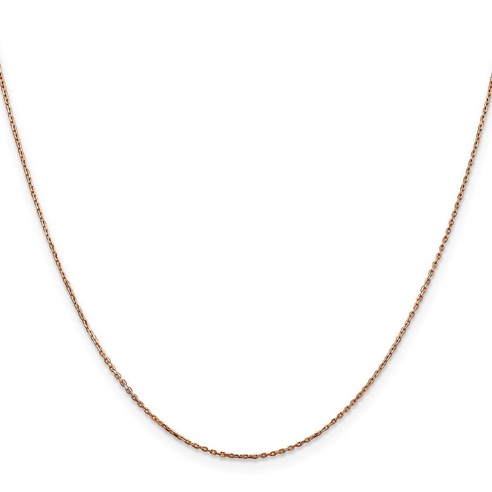 Buy 14K Rose Gold 18-Inch Diamond-Cut Cable Chain, Stylish & Affordable!-2