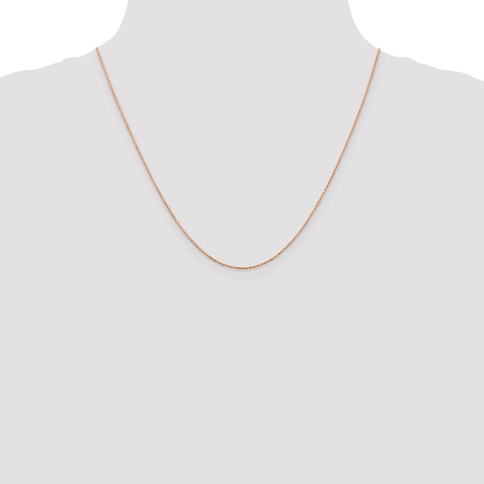 Shop 14K Rose Gold 20-Inch Diamond-Cut Cable Chain, Stylish & Affordable!-4