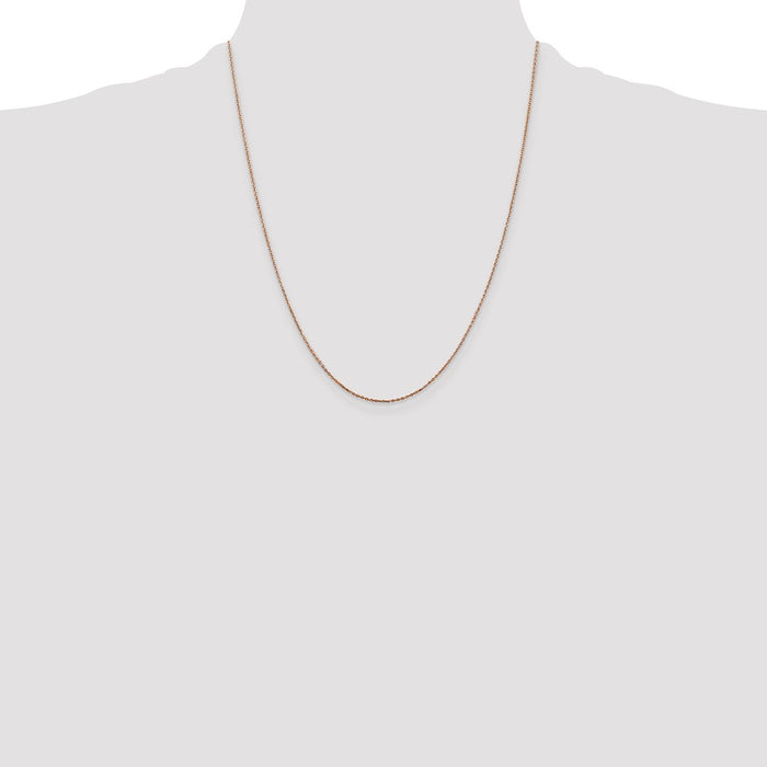 Buy Stylish 14K Rose Gold 22-Inch Diamond-Cut Cable Chain - 0.8mm Thickness-4