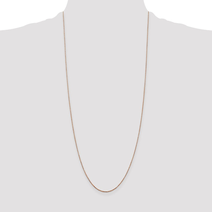 Buy 30-Inch 14K Rose Gold Diamond-Cut Cable Chain - Affordable Luxury 0.8mm-4