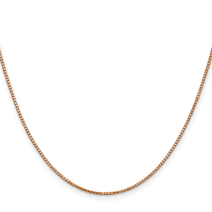 Shop Stylish 14K Rose Gold 18-Inch Box Link Chain - 1.10mm, Lobster Clasp-2