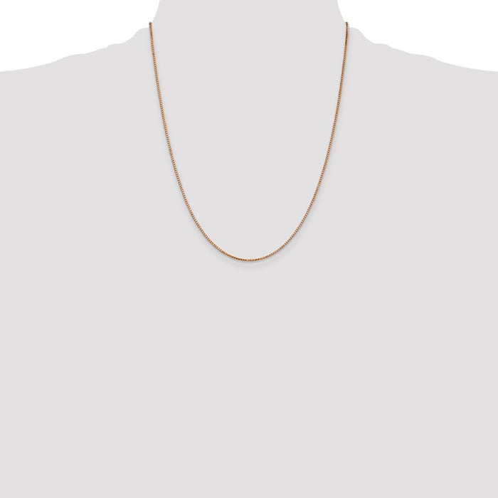 Shop 14K Rose Gold 22-Inch Box Link Chain - Stylish 1.10mm with Lobster Clasp-4
