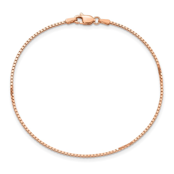 Shop Exclusive 14K Rose Gold Box Link Bracelet - 7-Inch, 1.10mm, Stylish Design-2