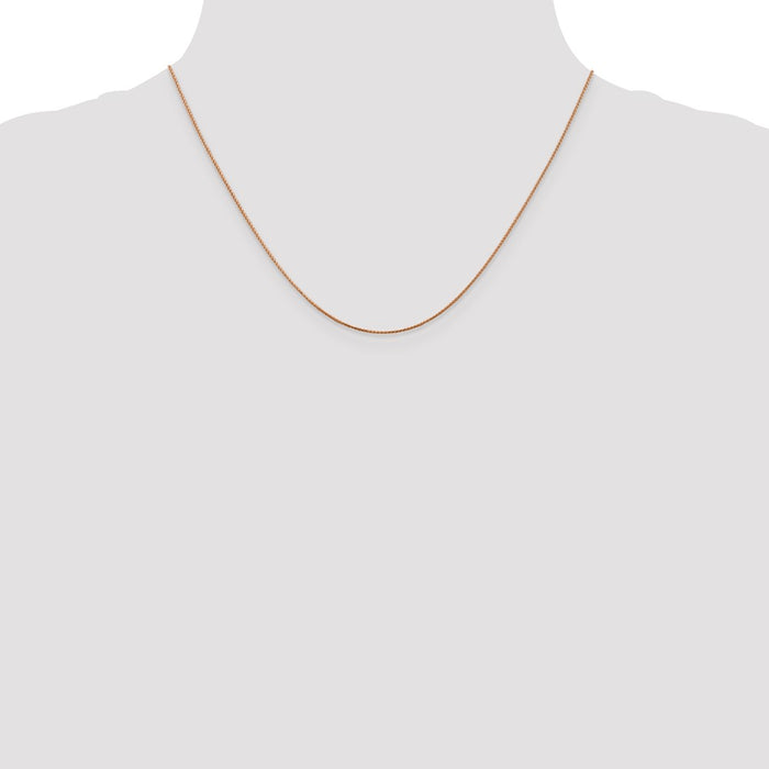 Buy Stylish 14K Rose Gold Diamond-Cut Spiga Chain - 18-Inch, 0.85mm-4
