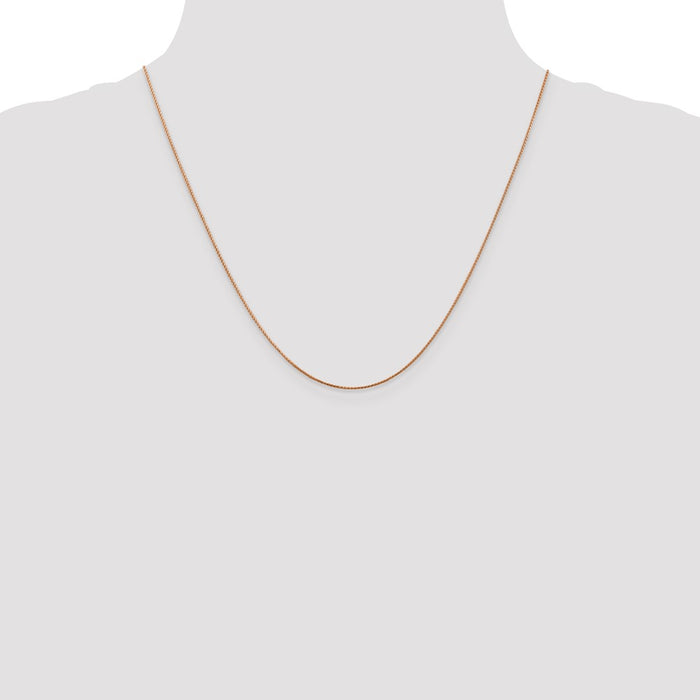 Buy Affordable 14K Rose Gold 20-Inch Diamond-Cut Spiga Chain - 0.85mm-4