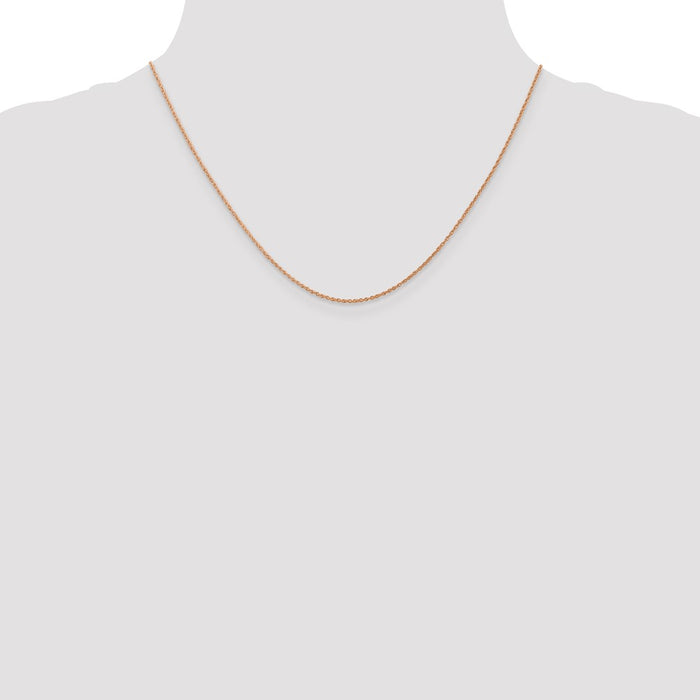 Buy Stylish 14K Rose Gold .8mm Baby Rope Chain - 18-Inch Luxury Design!-4