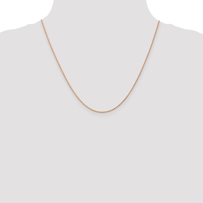 Buy Stylish 14K Rose Gold 20-Inch Baby Rope Chain, 0.8mm - Affordable Luxury-4
