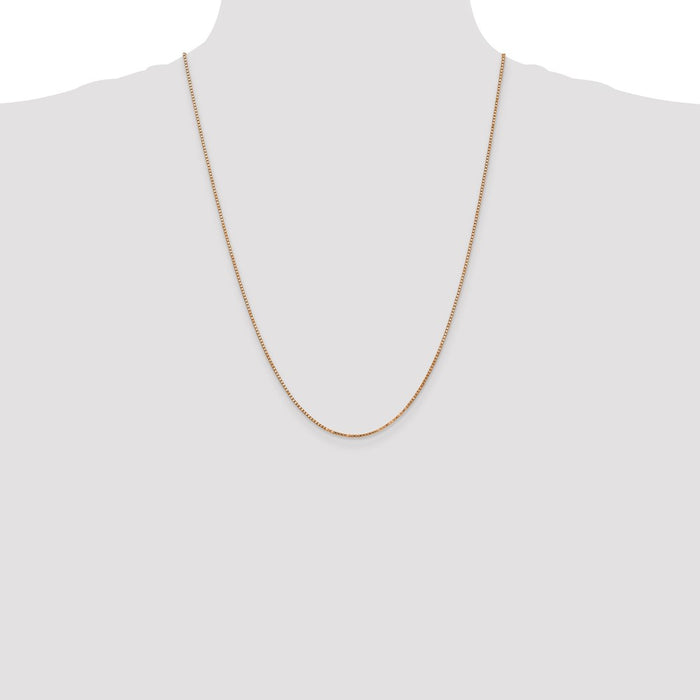Buy Stylish 24-Inch 14K Rose Gold Box Link Chain - 1.3mm, Lobster Clasp-4