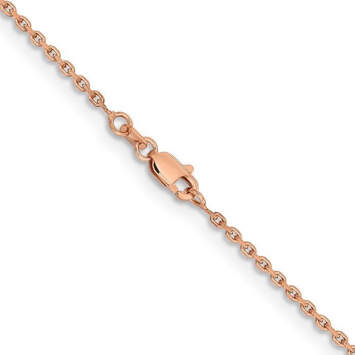 Shop Stylish 14K Rose Gold 24-Inch Diamond-Cut Cable Chain, 1.8mm-3