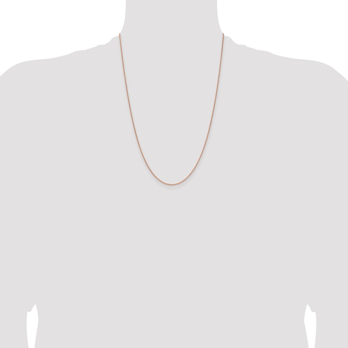 High-Quality 14K Rose Gold 24-Inch Spiga Chain, Stylish 1.25mm Width, Luxury-4