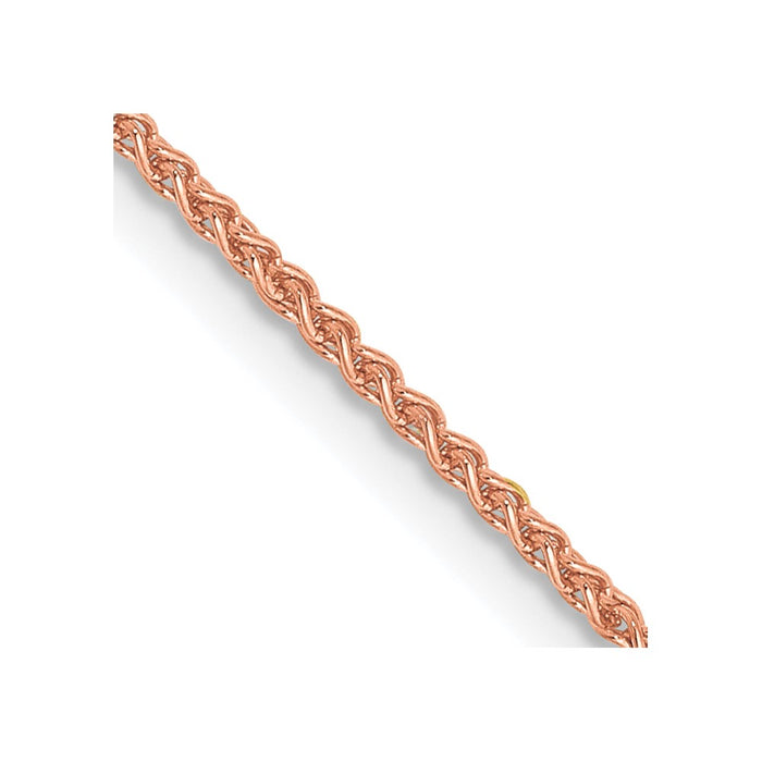 High-Quality 14K Rose Gold 24-Inch Spiga Chain, Stylish 1.25mm Width, Luxury-1
