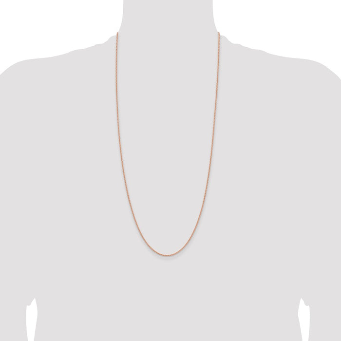 Shop Exclusive 30-Inch 14K Rose Gold Spiga Chain - 1.7mm, Stylish Clasp!-4