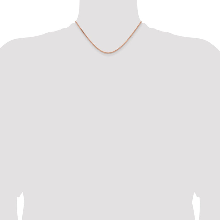 High-Quality 14K Rose Gold Spiga Chain 16-Inch, 2.1mm Width - Stylish Value!-4