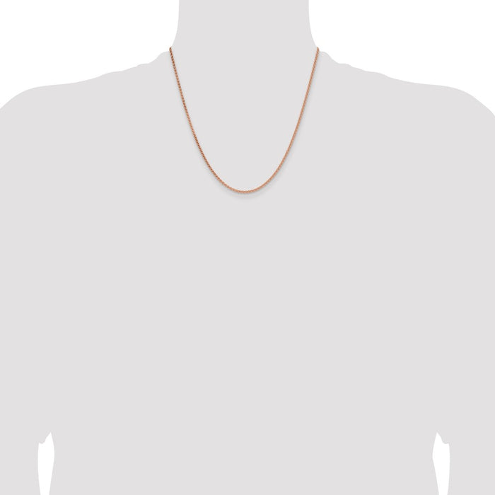 Shop Stylish 14K Rose Gold 20-Inch Spiga Chain - 2.1mm Solid Polished-4