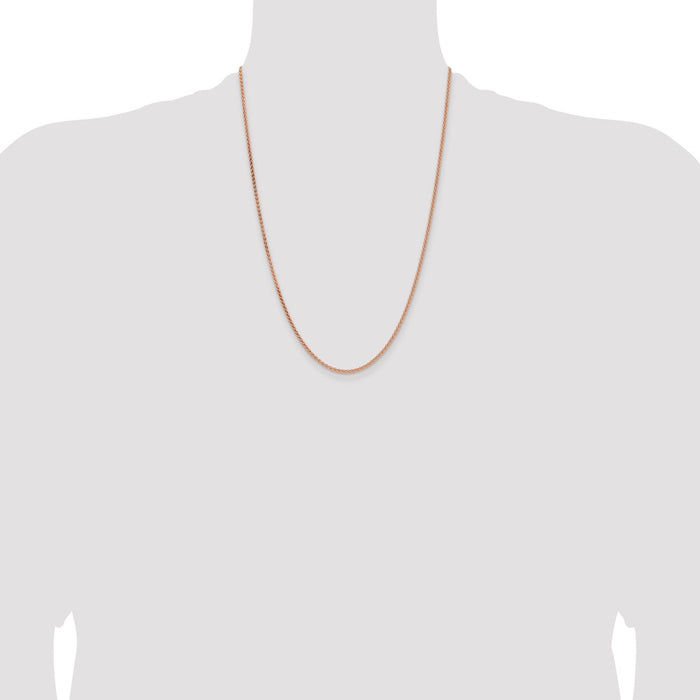 Buy 14K Rose Gold Spiga Chain - 24-Inch, 2.1mm, Stylish & Affordable-4