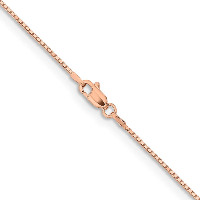 Buy 14K Rose Gold 22-Inch .95mm Box Link Chain - Stylish Luxury Accessory-3