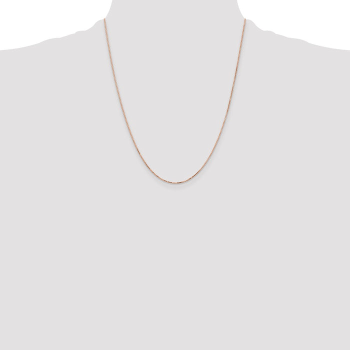 Buy 14K Rose Gold 22-Inch .95mm Box Link Chain - Stylish Luxury Accessory-4