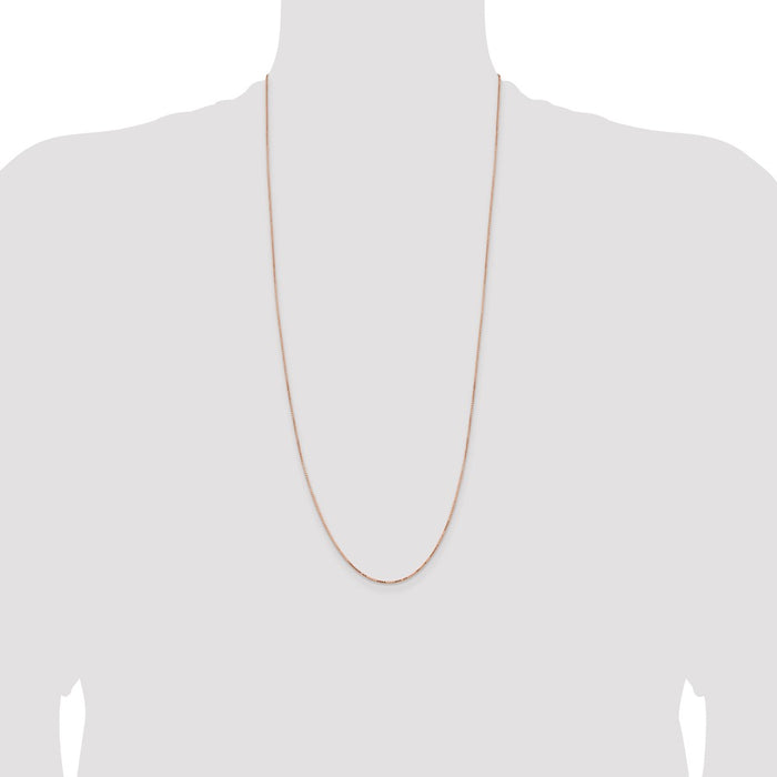 Buy Stylish 30-Inch .95mm Box Link Chain in 14K Rose Gold - Luxury Value!-4