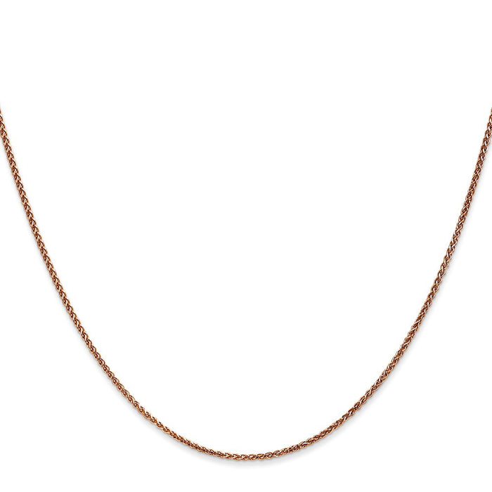 Exclusive 14K Rose Gold 24-Inch Diamond-Cut Spiga Chain, Stylish 1.25mm Width-2