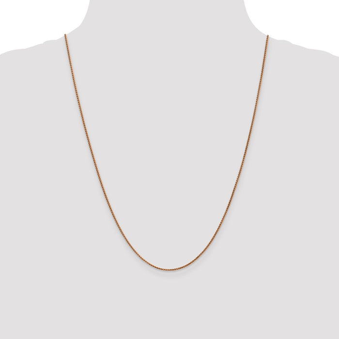 Exclusive 14K Rose Gold 24-Inch Diamond-Cut Spiga Chain, Stylish 1.25mm Width-4