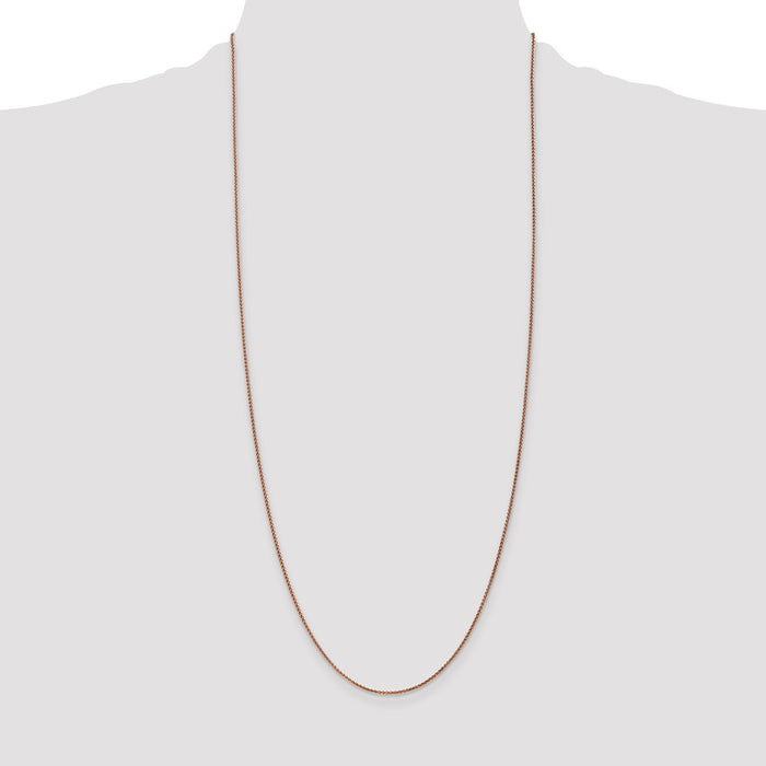 Shop 30-Inch 14K Rose Gold Diamond-Cut Spiga Chain - Stylish & Affordable!-4