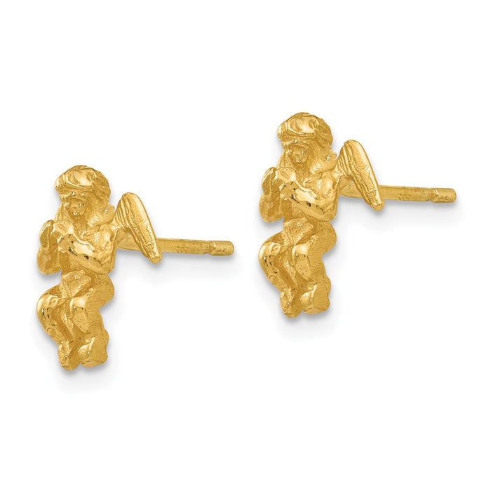 Shop Exclusive 14K Gold Polished & Diamond-Cut Angel Earrings - Stylish Luxury-2