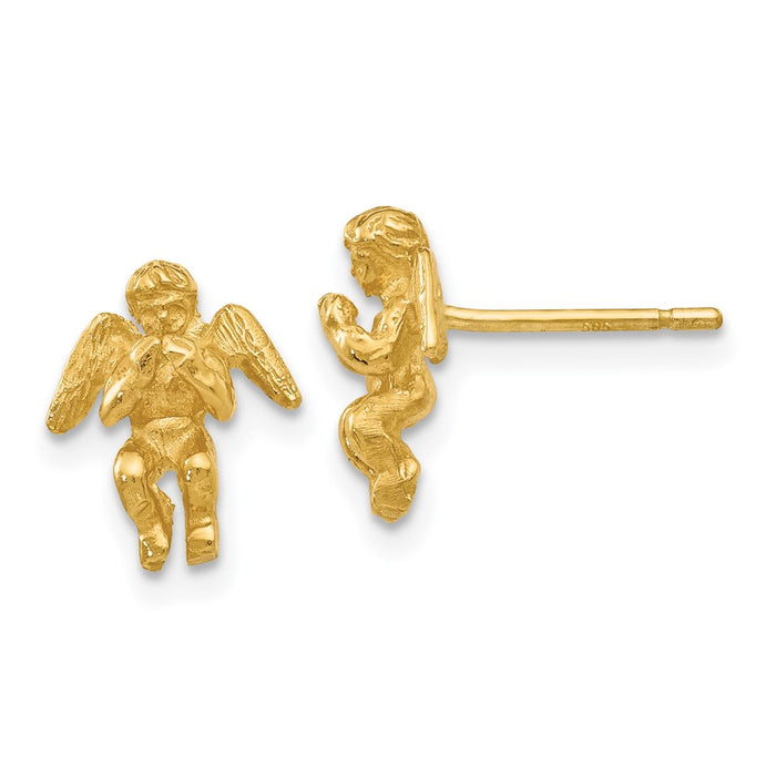 Shop Exclusive 14K Gold Polished & Diamond-Cut Angel Earrings - Stylish Luxury-1
