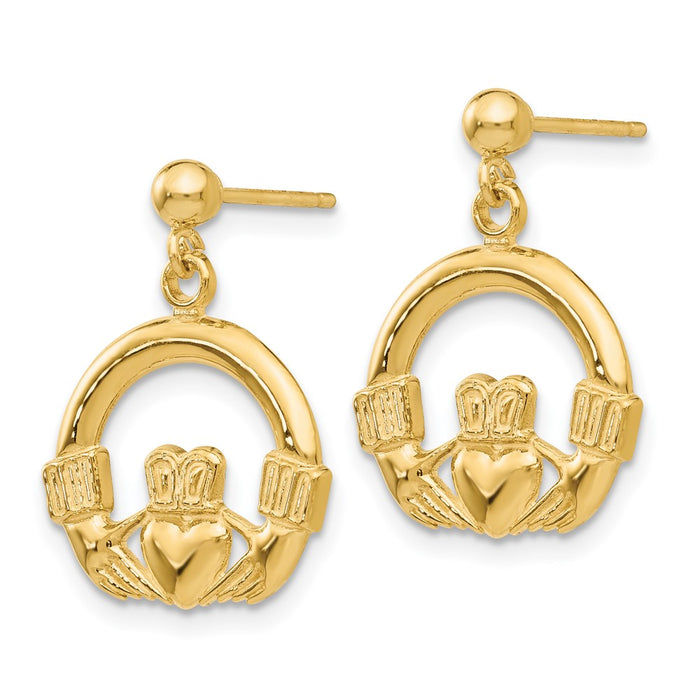 Buy Stylish 14K Gold Claddagh Drop Earrings - High-Quality Design, Affordable-2