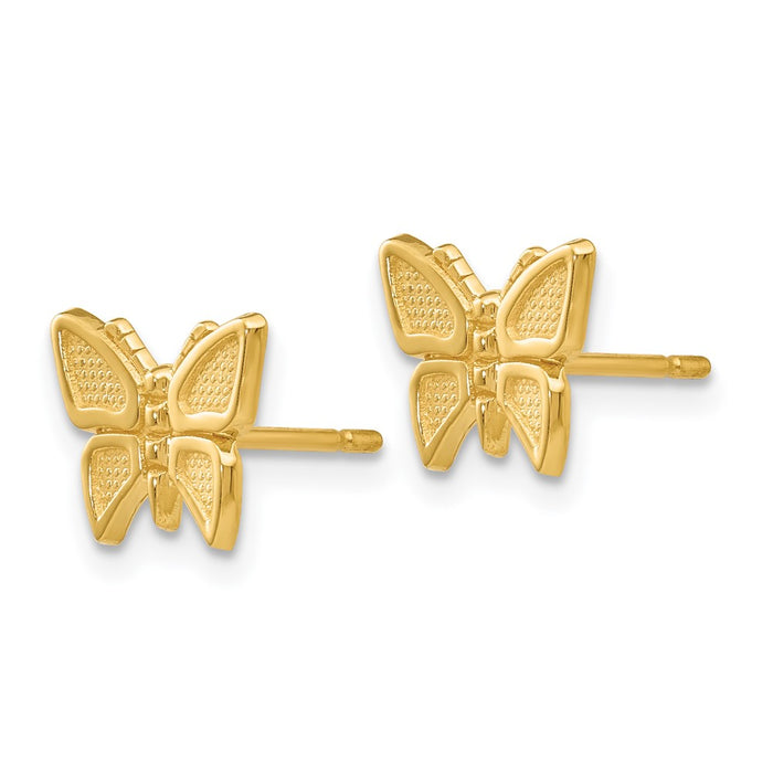 Buy Stylish 14K Gold Polished Butterfly Stud Earrings - High-Quality Design!-2