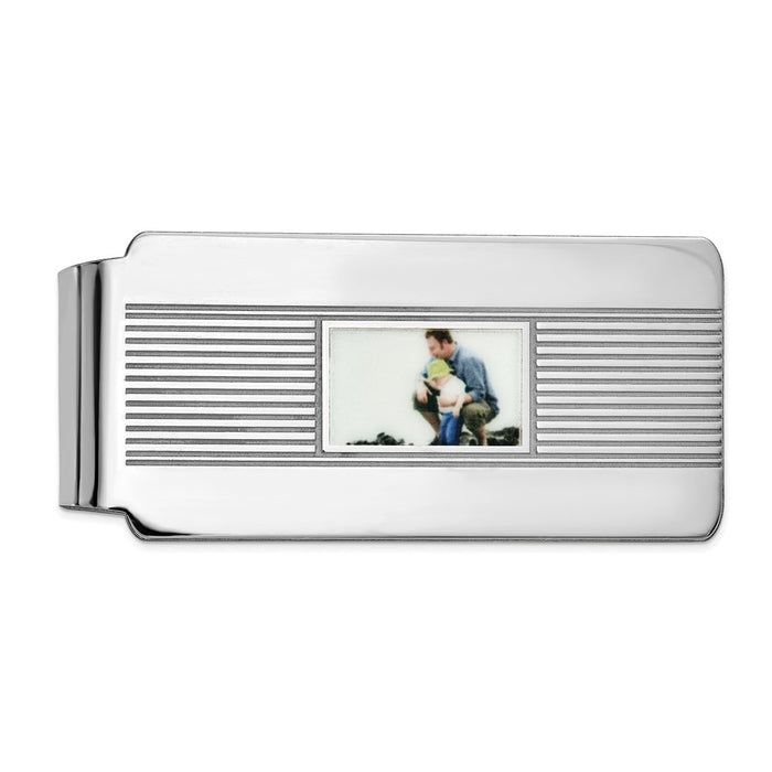 Buy Stylish Rhodium-Plated Sterling Silver Picture Money Clip - Affordable Luxury-1