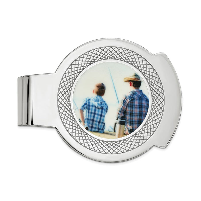 Exclusive Rhodium-Plated Sterling Silver Picture Money Clip - Stylish Value-1