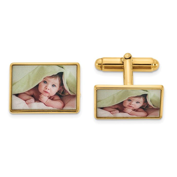 Buy Stylish Sterling Silver & Gold-Plated Cufflinks | Small Rectangle Design-1