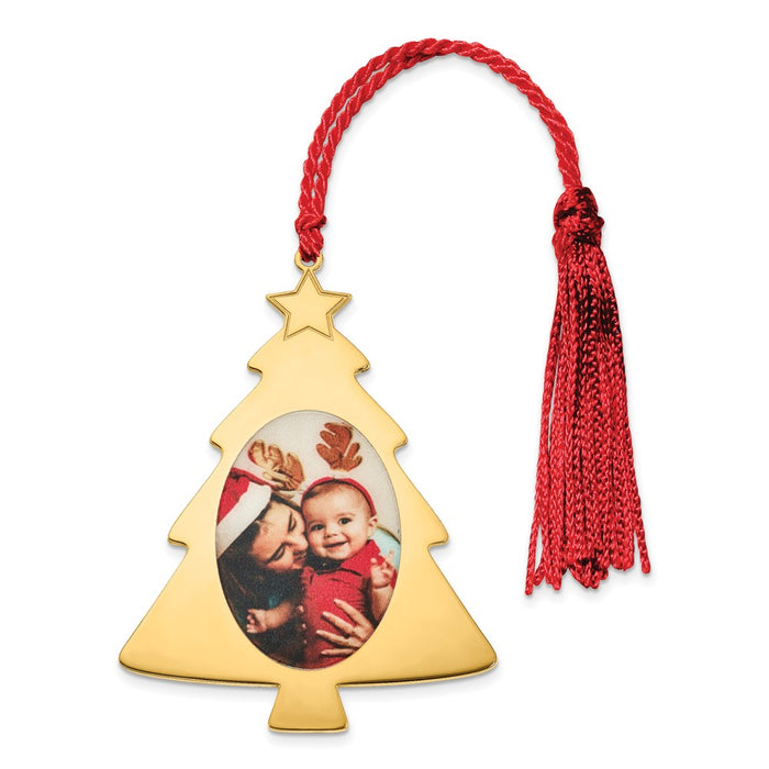Buy Stylish Sterling Silver & Gold-Plated Christmas Tree Photo Ornament-1