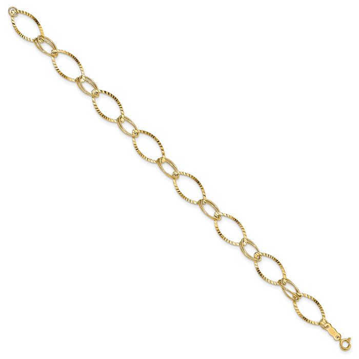 Shop 14K Elegant Link Bracelet - Stylish Design, 7.5 inches, Affordable Luxury-2