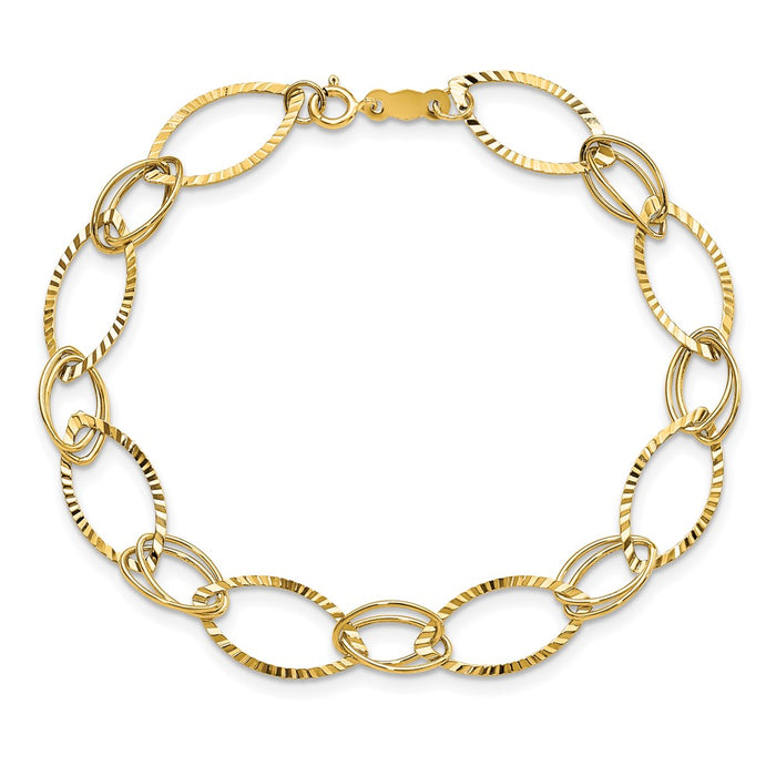Shop 14K Elegant Link Bracelet - Stylish Design, 7.5 inches, Affordable Luxury-3