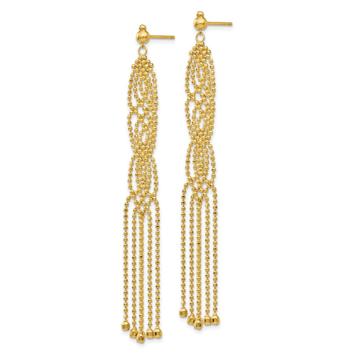 Exclusive 14K Gold Beaded Earrings - Stylish & Affordable Luxury Accessory-2