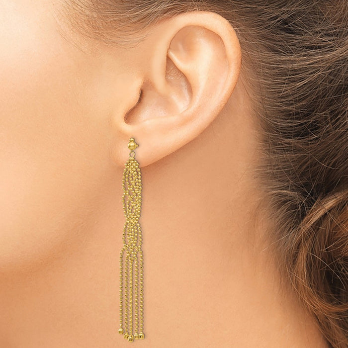 Exclusive 14K Gold Beaded Earrings - Stylish & Affordable Luxury Accessory-3
