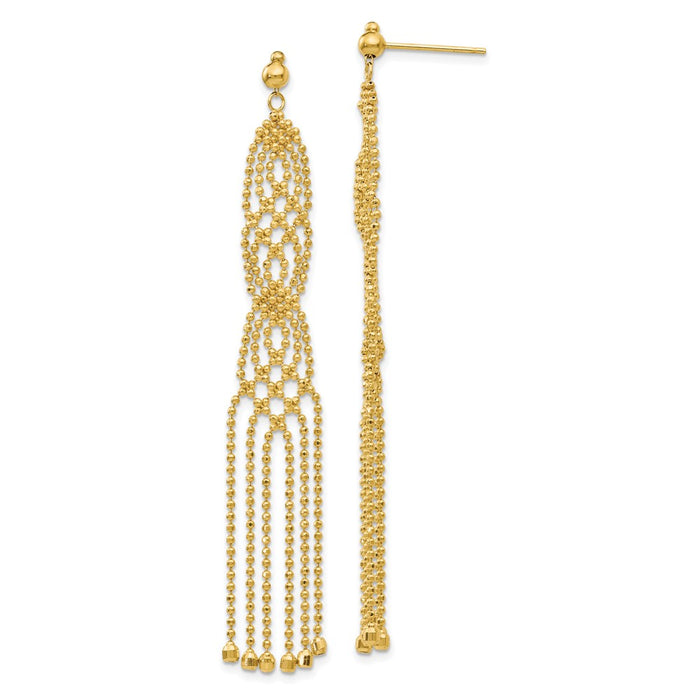 Exclusive 14K Gold Beaded Earrings - Stylish & Affordable Luxury Accessory-1