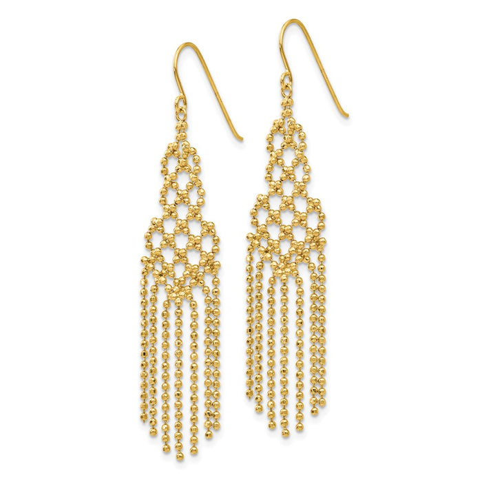 Buy Stylish 14K Gold Beaded Chain Earrings - Luxury Accessory, Perfect Value-2