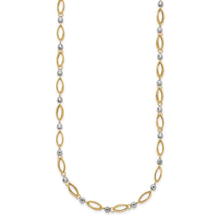 Buy 14K Two-Tone Elegant Mirror Bead Necklace - Stylish and Luxurious Design-2