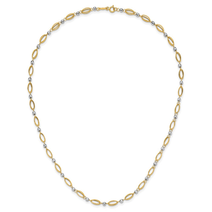 Buy 14K Two-Tone Elegant Mirror Bead Necklace - Stylish and Luxurious Design-5