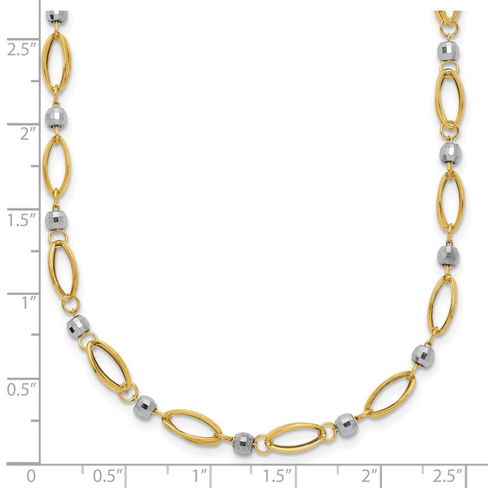 Buy 14K Two-Tone Elegant Mirror Bead Necklace - Stylish and Luxurious Design-3