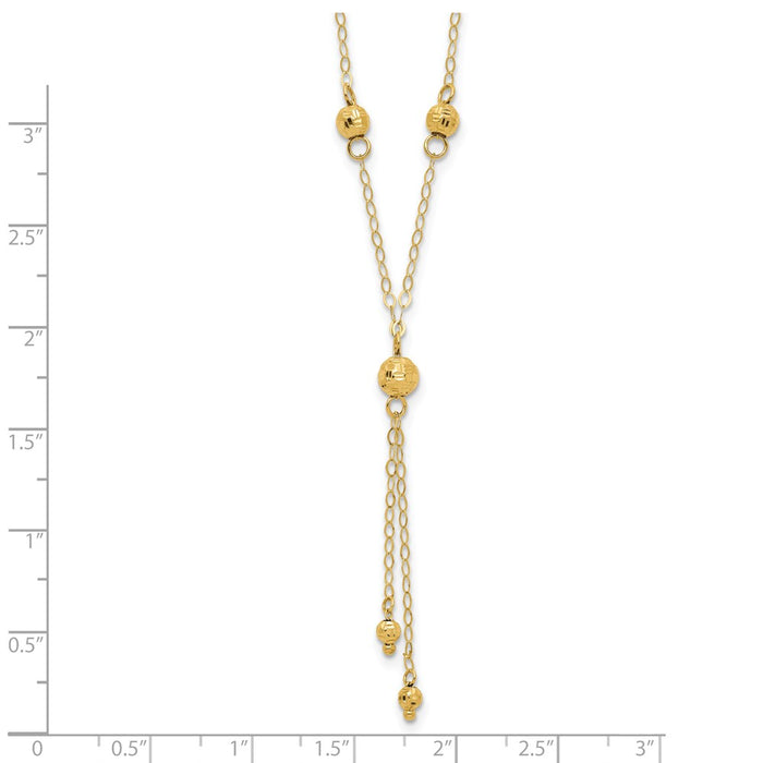 Shop Stylish 14K Yellow Gold Beaded Lariat Necklace - 2-Inch Extension-3