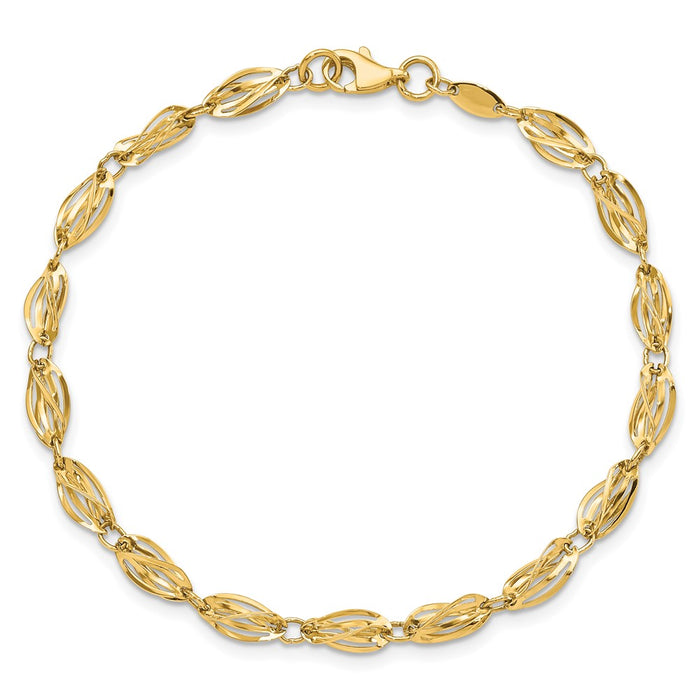 Shop 14K Gold Elegant Polished Bracelet - Stylish Design, Affordable Luxury!-3