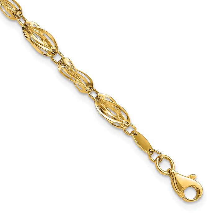 Shop 14K Gold Elegant Polished Bracelet - Stylish Design, Affordable Luxury!-1